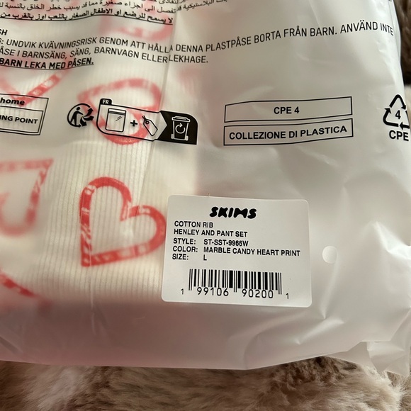 💗NEW IN BAG SKIMS Candy Heart Print Henley and Leggings Set M, L, XL - Picture 6 of 8